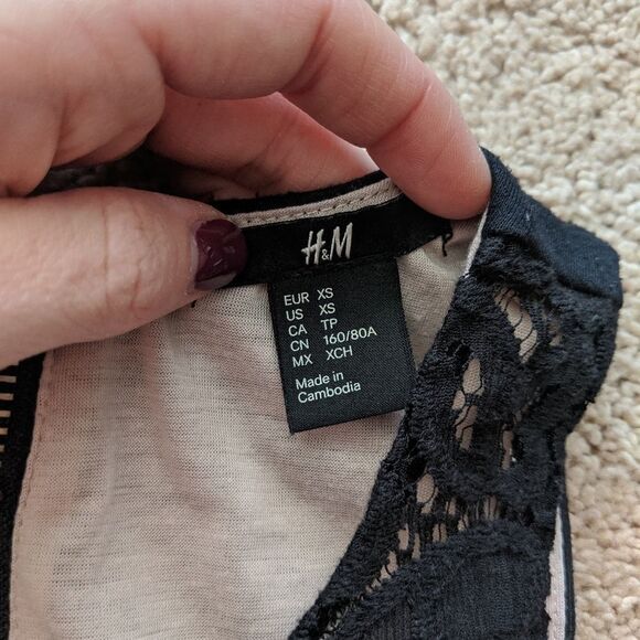 ⭐ H&M Black Floral Lace Dress - Picture 5 of 8